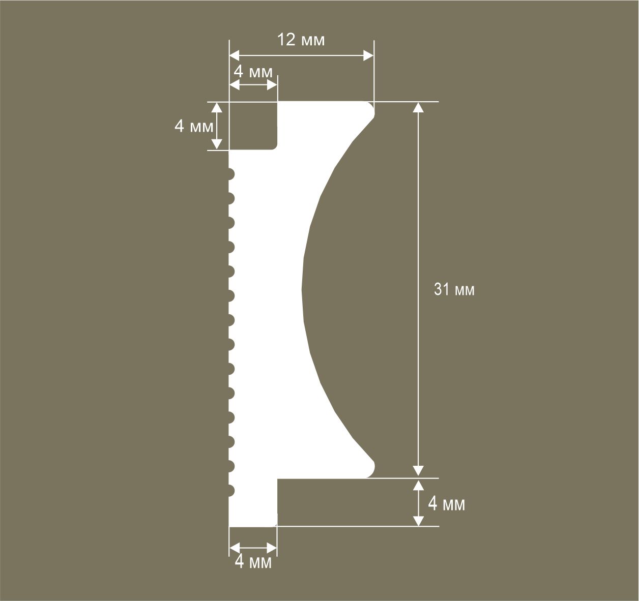 Молдинг Рейка Cosca Ecopolimer RX014