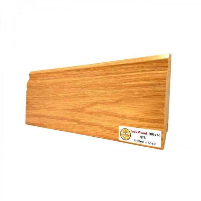 Плинтус МДФ Teckwood Цветной 100 мм Дуб