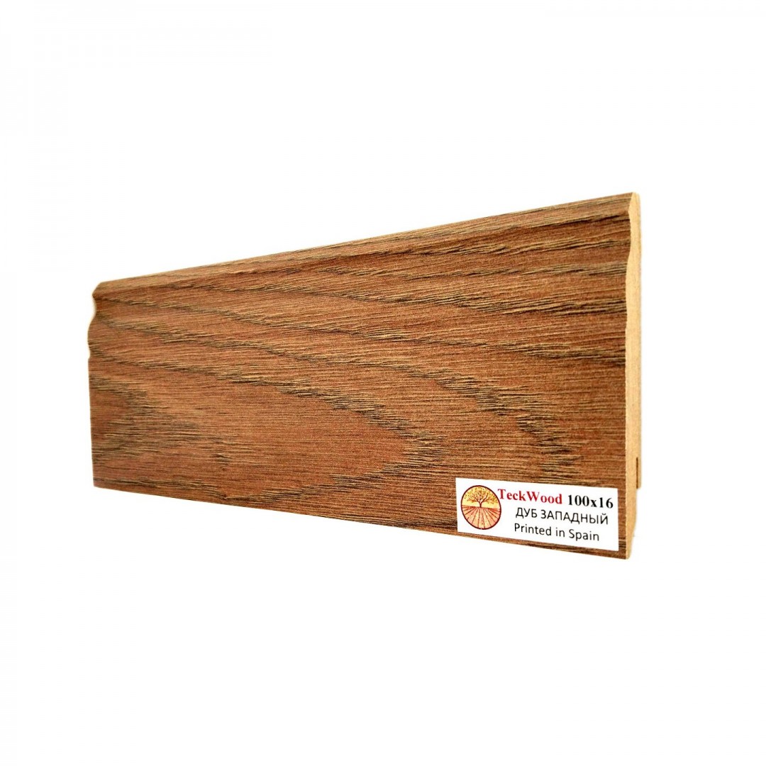 Плинтус МДФ Teckwood Цветной 100 мм Дуб Западный